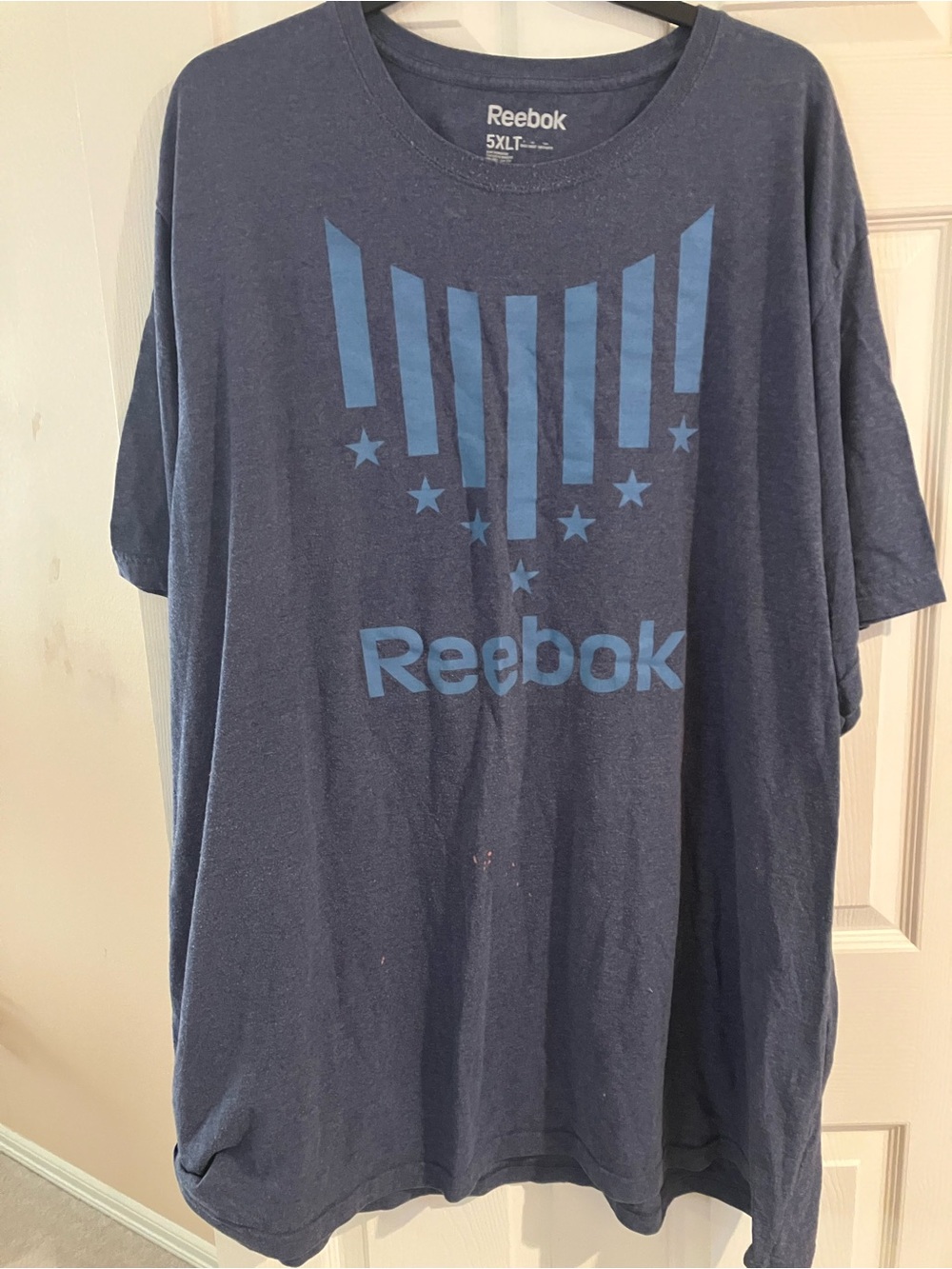 Reebok Navy Short-Sleeve Tee with Light Blue Logo
